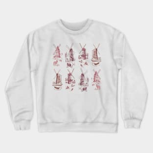 Holland Windmill Scenes Crewneck Sweatshirt